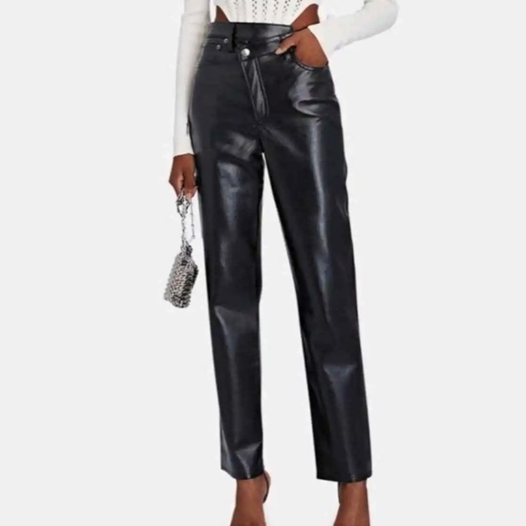 Agora Pants - Agolde Detox Criss Cross Recycled Leather Straight Leg Pants - Women's Size 33